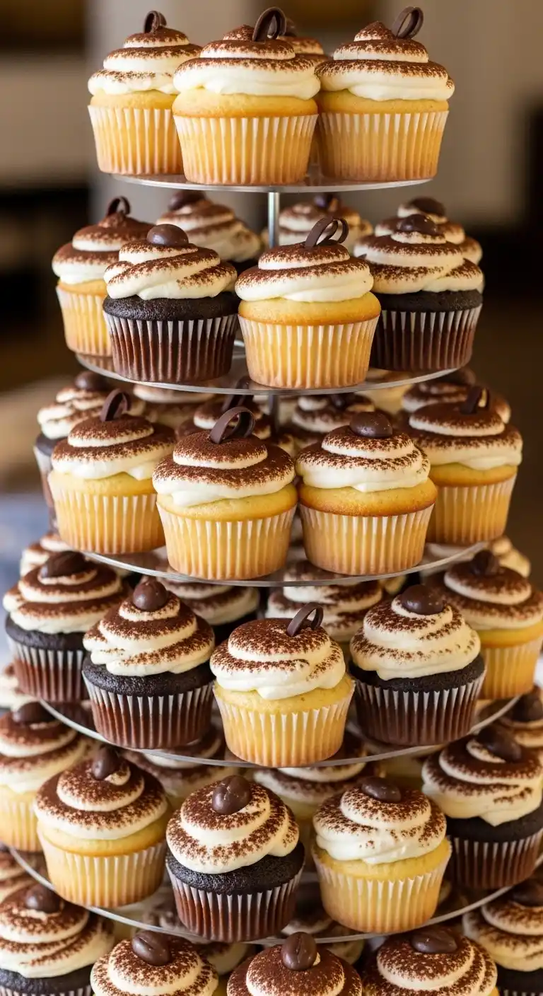 12 Stunning Tiramisu Wedding Cake Ideas That’ll Wow Every Guest 11 Tiramisu Cupcakes Tower