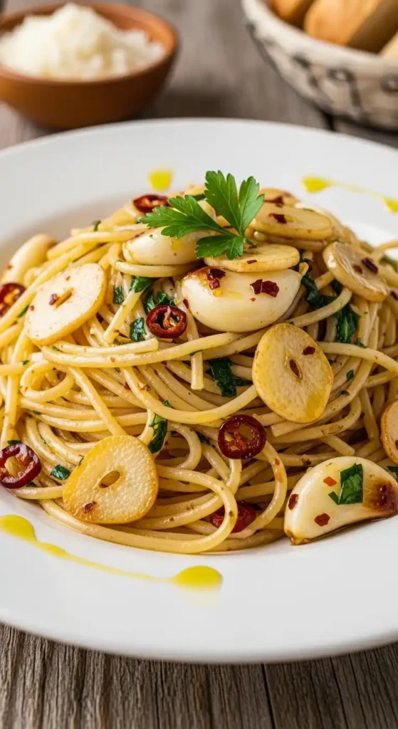 20-Minute Garlic Olive Oil Pasta: Pantry Perfection 4 garlic olive oil pasta1