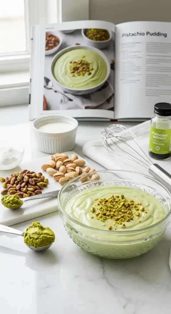 Creamy Pistachio Pudding Recipe: Velvet in a Bowl 3 pistachios pudding