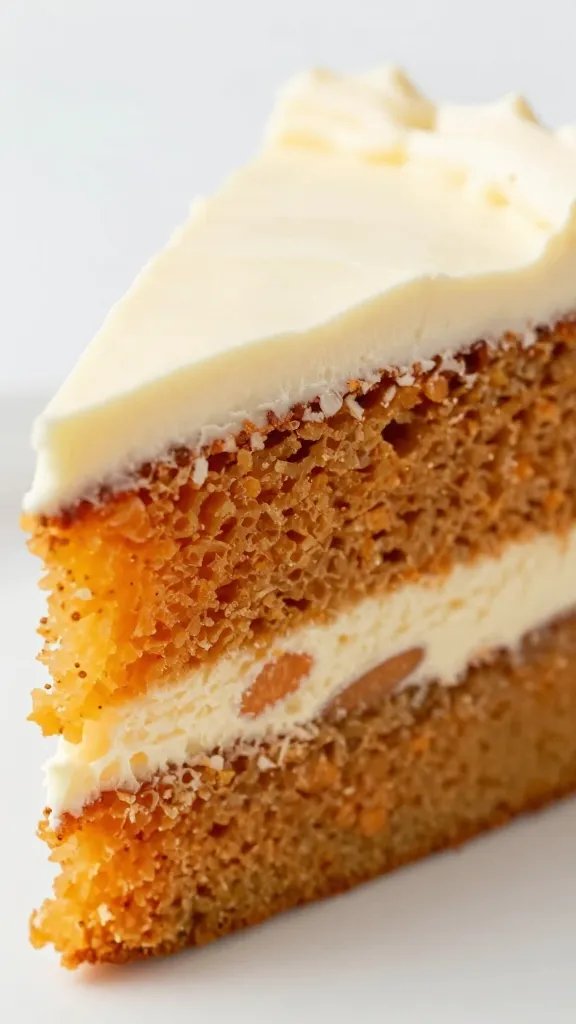 Carrot Orange Cake Recipe: Sunshine in Every Bite 5 closeup of carrot orange cake slice with cream cheese frosting