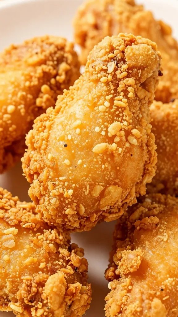 Grandma’S Southern Fried Chicken Recipe: Crispy Perfection 5 Macro shot of golden fried chicken coating texture