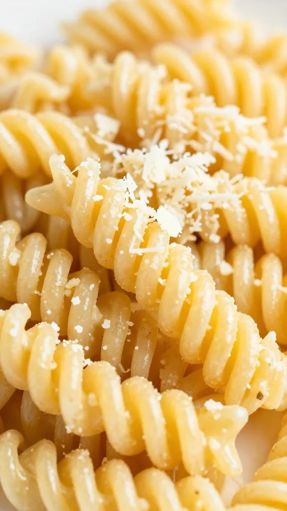 Creamy Garlic Parmesan Pasta: Weeknight Wow 3 closeup shot of creamy garlic parmesan pasta twirl with parmesan kiss