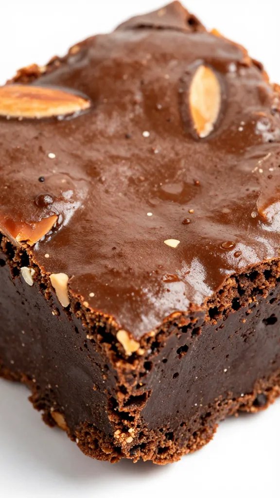Irresistible Almond Flour Brownies Recipe Secrets 4 Closeup of glossy brownie square cut with almond flour texture