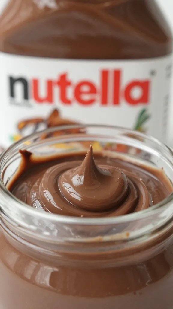 Homemade Nutella Recipe: a Spoontastic Miracle 5 Closeup vanilla drop on creamy Nutella spread in glass jar