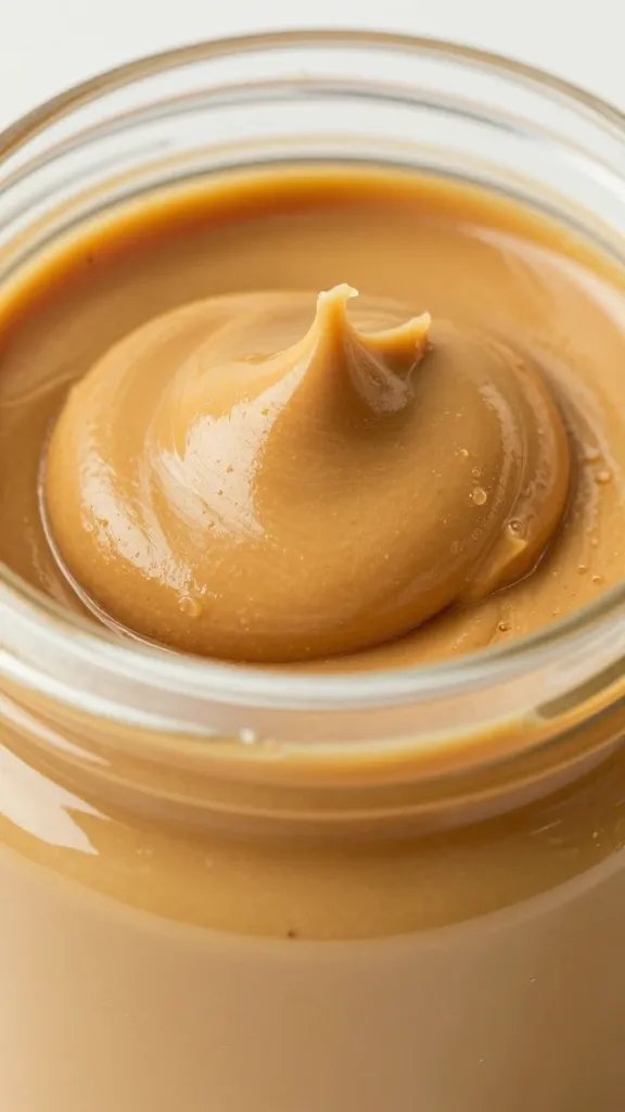 Homemade Peanut Butter: Quick Comfort in a Jar 5 Closeup of creamy homemade peanut butter swirl in glass jar