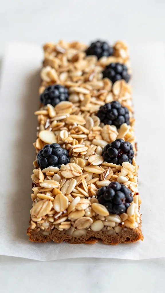 Apple Blackberry Oat Bars: Cozy on-the-Go Treats 5 Closeup of a single apple blackberry oat bar on parchment