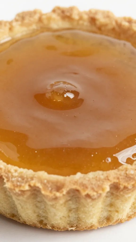 Sunshine in a Crust: Orange Marmalade Tart Recipe Delight 4 Closeup of flaky tart crust with glossy marmalade glaze