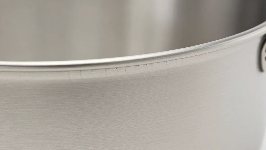 Zwilling vs All-Clad: Which Cookware Brand Wins in 2026? 5 Ultra-closeup of All-Clad alloy seam on cookware wall edge
