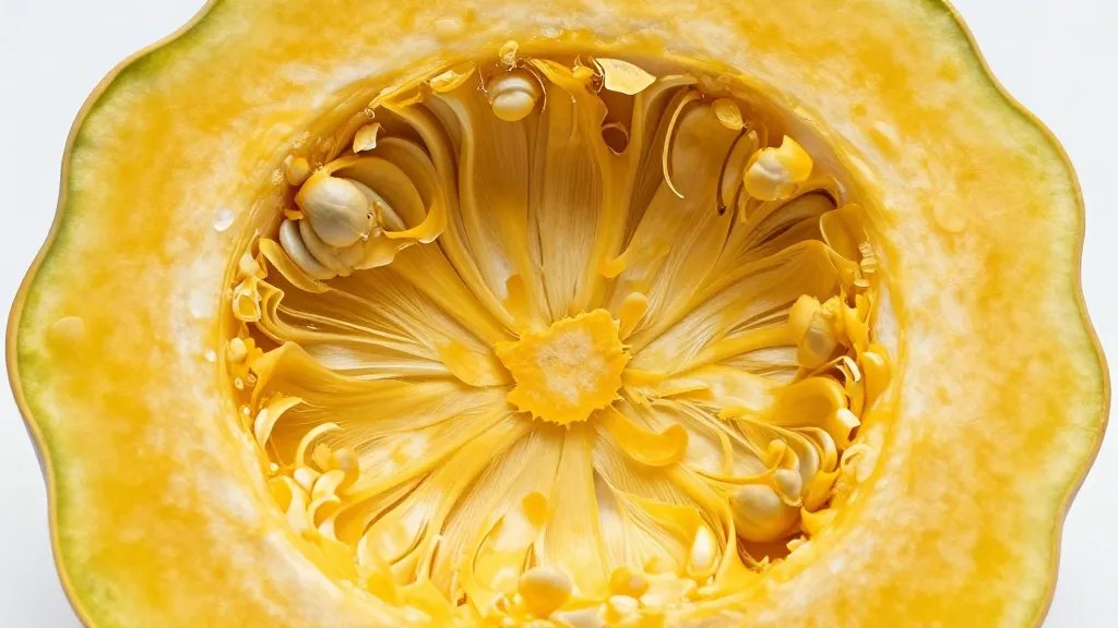 What Is a Patty Pan? a Delightful Squash Primer 2 closeup of a patty pan squash half, crisp scalloped edge