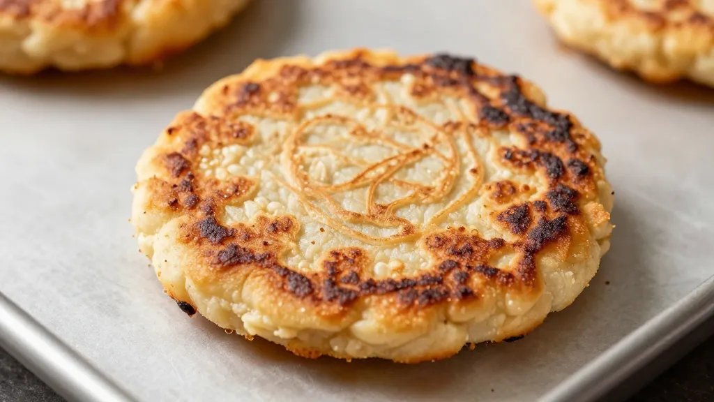 What Is a Patty Pan? a Delightful Squash Primer 3 single patty pan on roasting sheet, golden-brown edge closeup
