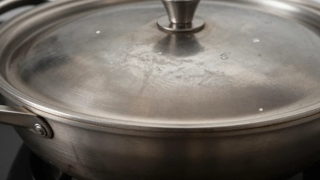 French Skillet Vs Fry Pan: Which Wins Your Kitchen? 3 closeup of a French skillet rim with lid in metallic finish