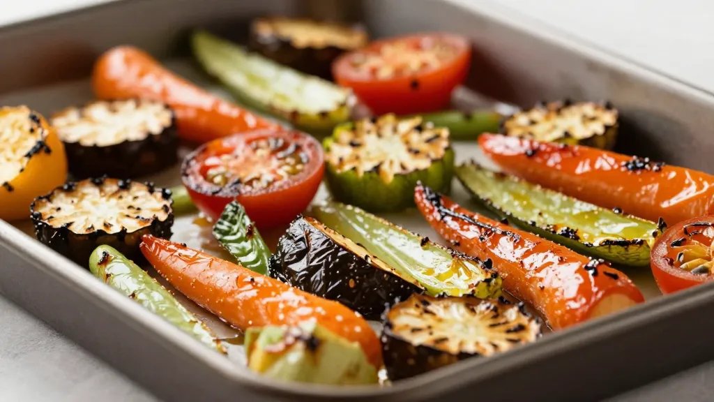 Sheet Pan Vs Cookie Sheet: the Quick Hack for Perfect Bakes 2 closeup of a rimmed sheet pan with roasted vegetables