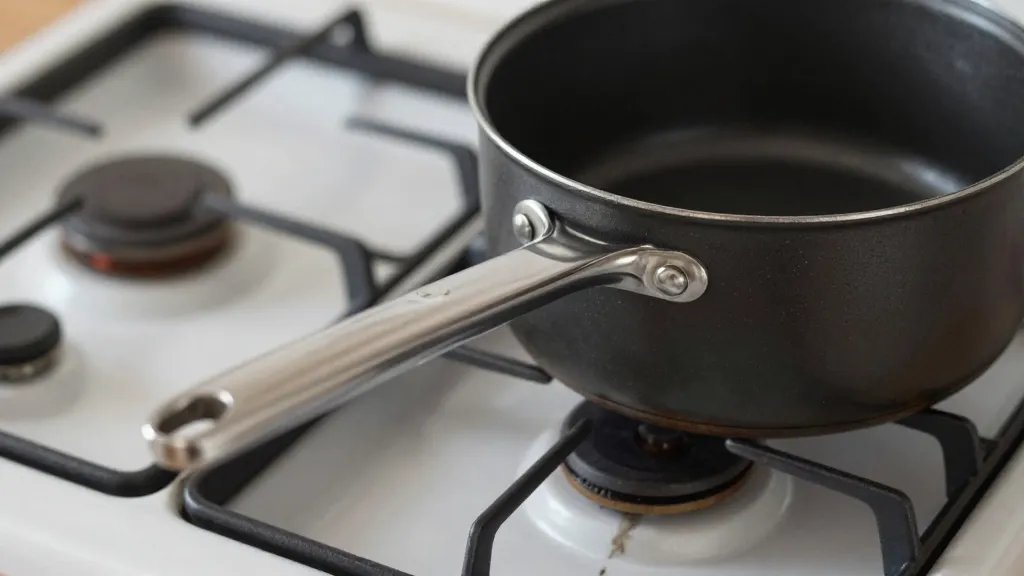 What Is a Saucepan: the Cozy Kitchen Hero 2 closeup of a saucepan with long handle on stove