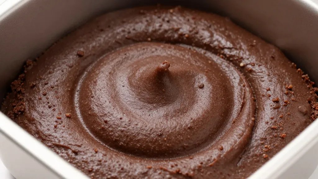 How Many Quarts in 8x8 Pan? Quick Bake Truths 3 macro shot of brownie batter filling 8x8 pan rim