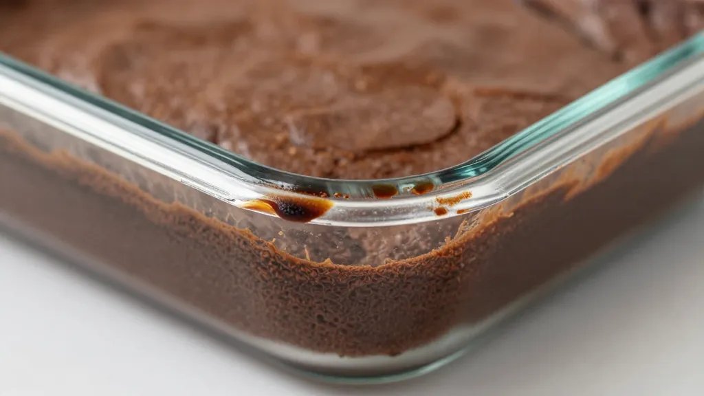 Can You Bake in a Glass Pan Without Messy Surprises 2 Closeup glass baking pan edge browning brownie