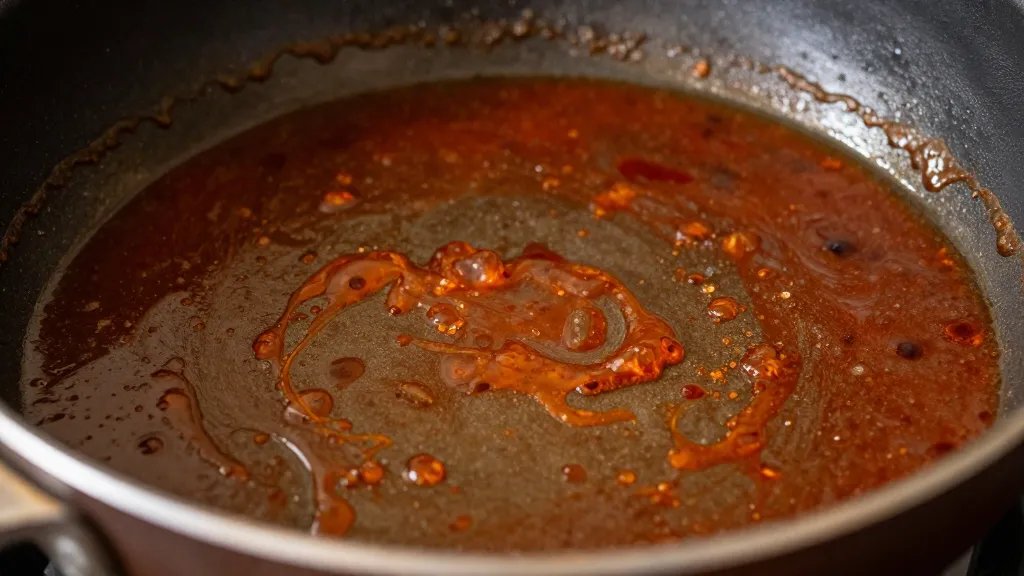 What Is a Braising Pan and Why It Rocks 3 closeup of braising pan sauce clinging to edges