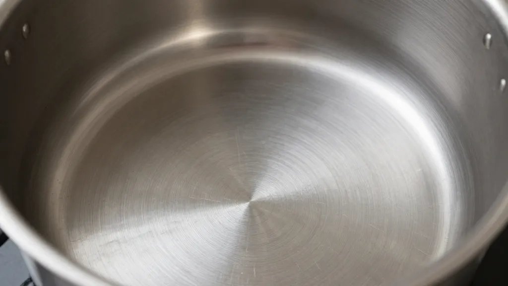 Is Stainless Steel Cookware Safe: Quick Guide 4 Closeup of stainless steel pot interior with subtle scratches