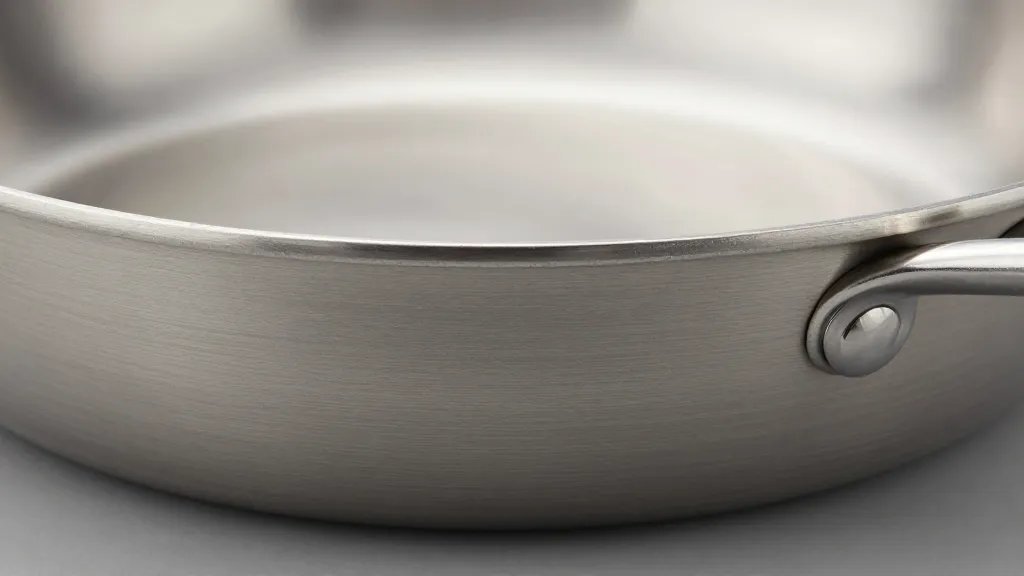 All Clad Vs Viking: Clash of Cookware Titans 5 Closeup of Viking heavy-gauge stainless skillet edge detail