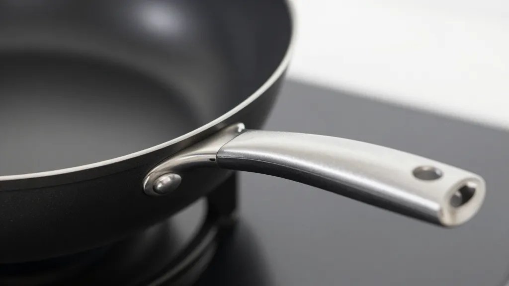 Anolon Vs Calphalon: Which Nonstick Wins? 2 Close-up of Anolon nonstick skillet handle detail
