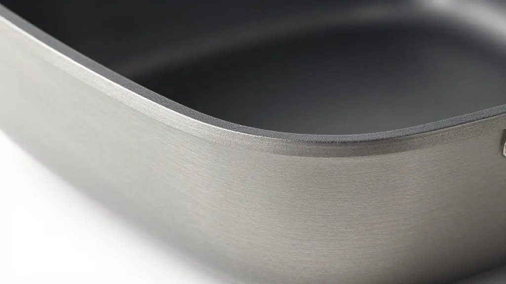 Anolon Vs Calphalon: Which Nonstick Wins? 5 Close-up of Calphalon stainless nonstick edge intersection detail