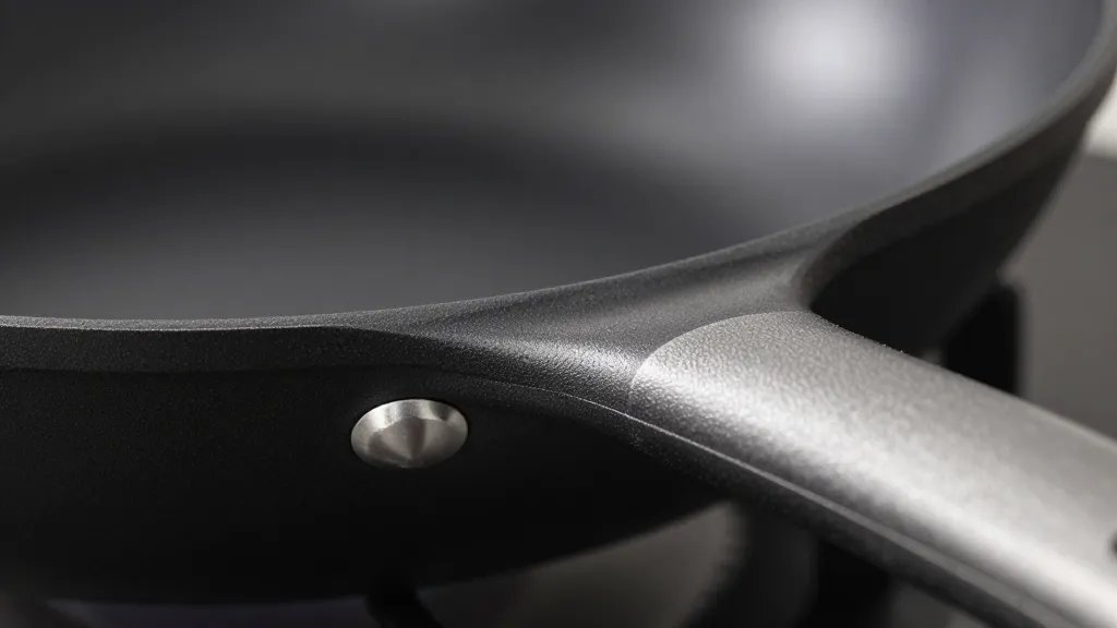 Hard Anodized Vs Stainless Steel: Which Wins? 2 Closeup of hard anodized aluminum cookware handle texture