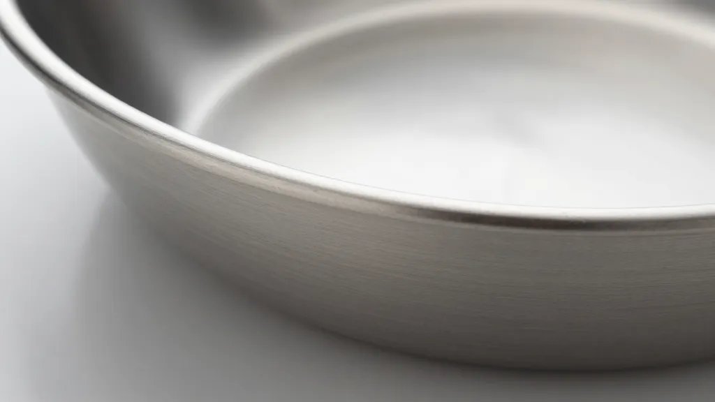 Hard Anodized Vs Stainless Steel: Which Wins? 3 Closeup of stainless steel skillet edge reflecting light