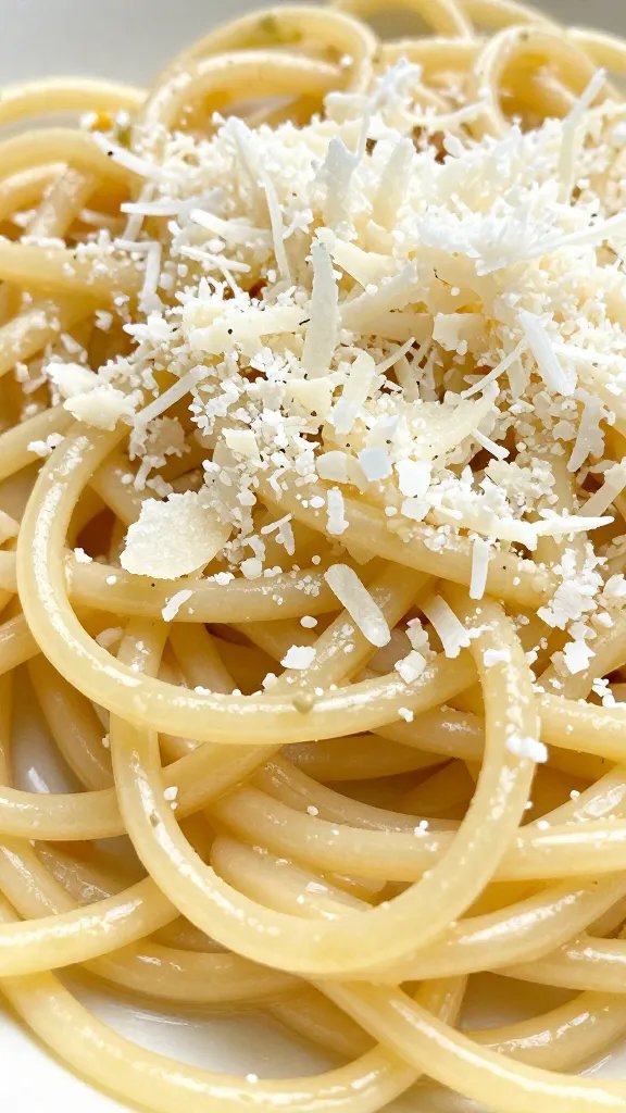 Lightened-Up Creamy Alfredo Pasta: Quick Comfort 4 closeup of grated Parmesan on glossy pasta surface