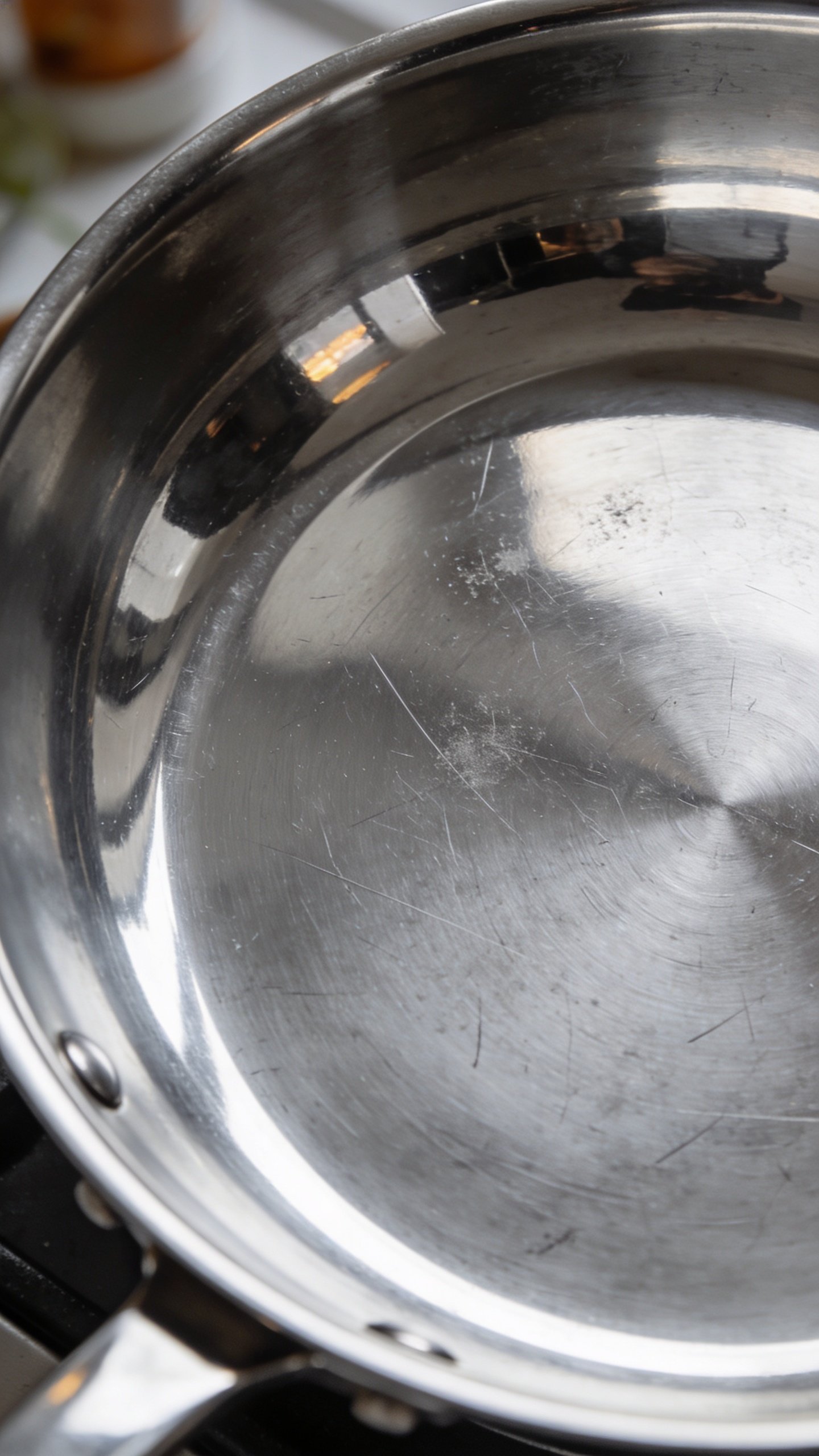 Cast Iron Vs Stainless Steel: Which Wins Your Kitchen? 3 Closeup: polished stainless steel frying pan surface reflection