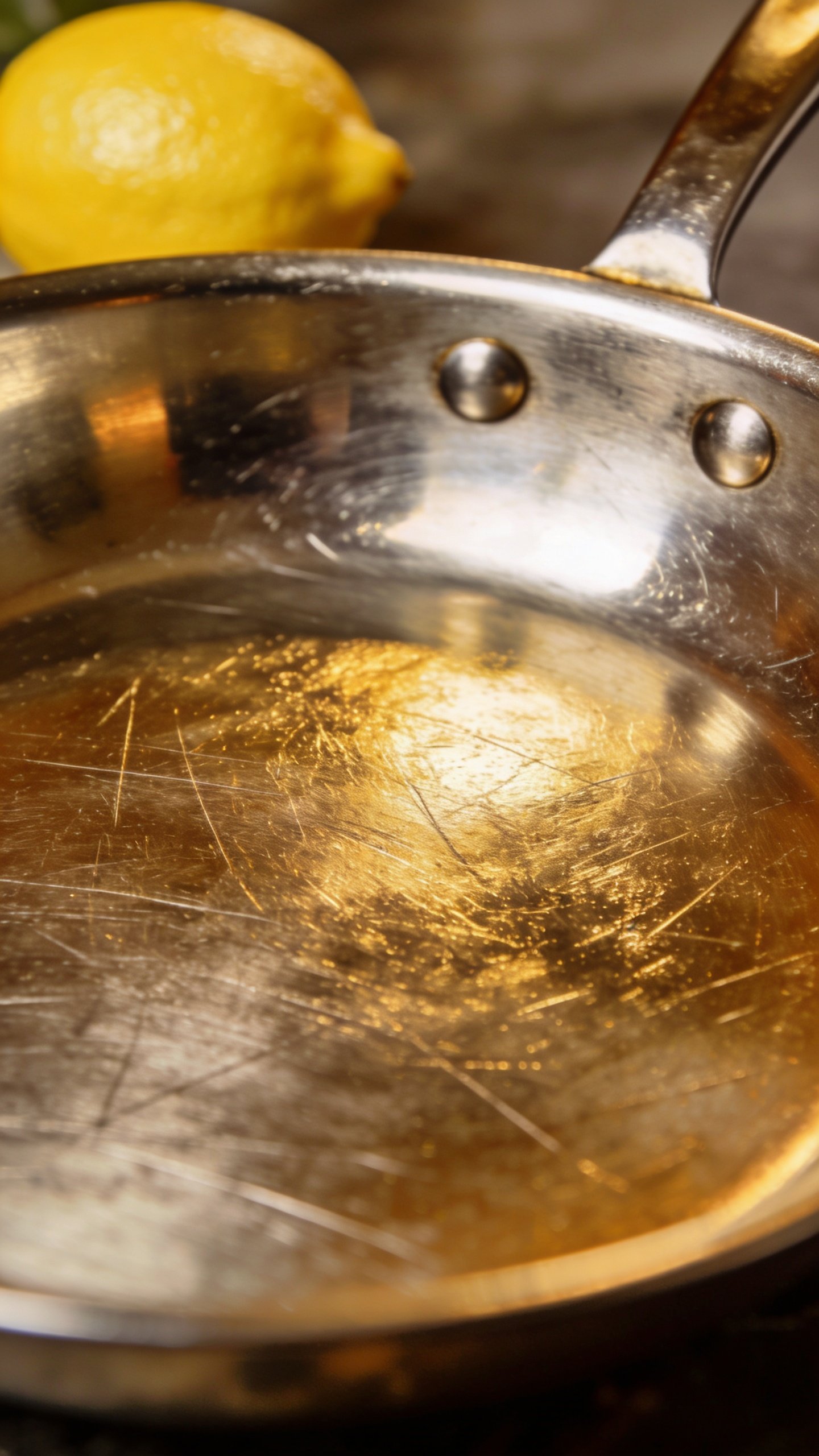 What to Do with Old Pots and Pans: Tiny Projects, Big Impact 3 Macro shot of lemon-waxed, gleaming stainless steel pan surface