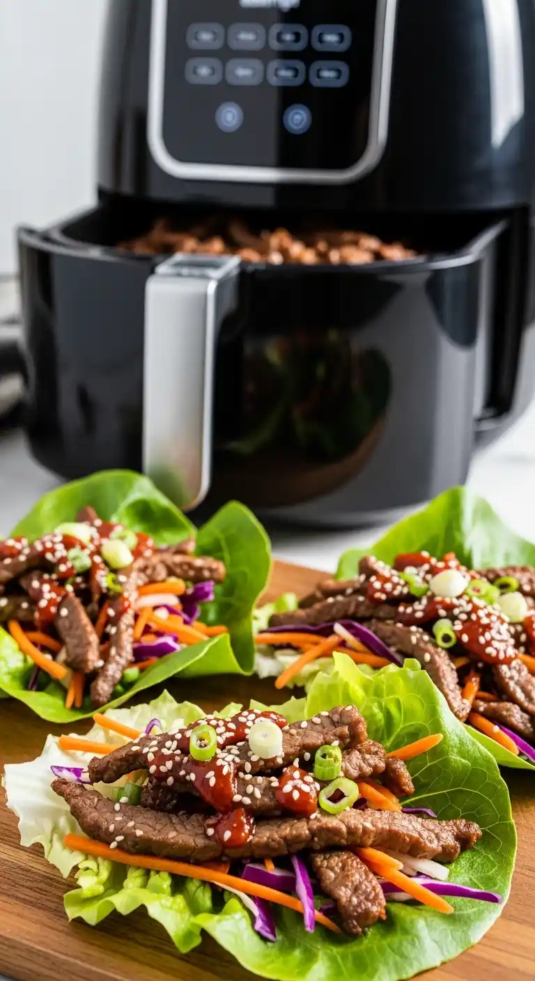 5 Best Air Fryer Beef Recipes to Try This Week (Big Flavor, Minimal Effort!) 3 2. Air Fryer Korean-Inspired Beef Lettuce Wraps