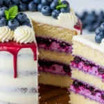 Blueberry Yum Yum Layered Cake – Easy Creamy Dessert 2 Blueberry layer Cake1
