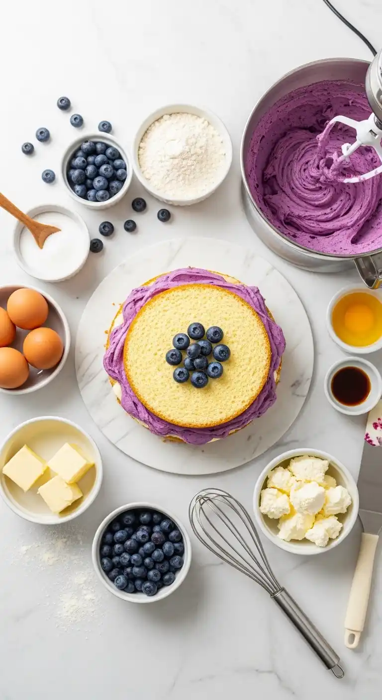 Blueberry Yum Yum Layered Cake – Easy Creamy Dessert 3 Blueberry layer Cake2