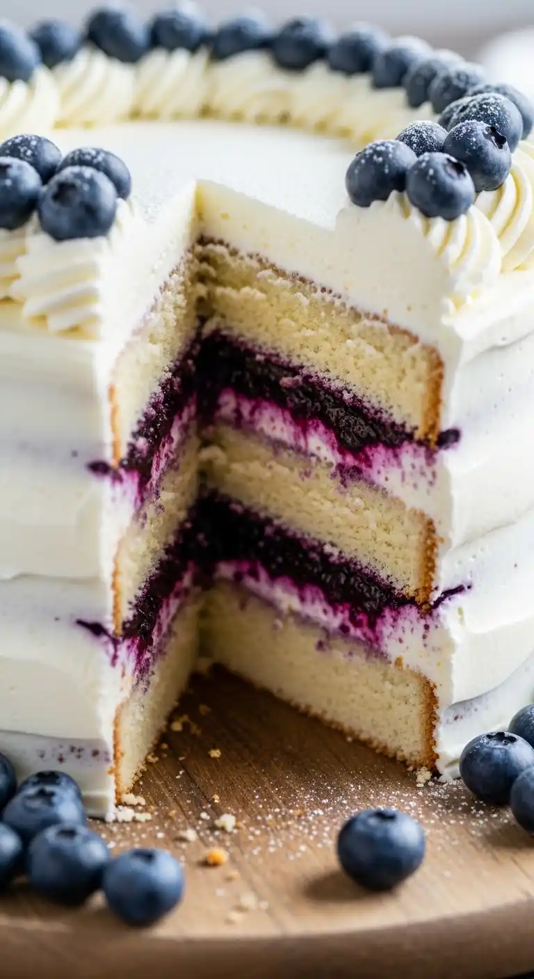 Blueberry Yum Yum Layered Cake – Easy Creamy Dessert 4 Blueberry layer Cake3