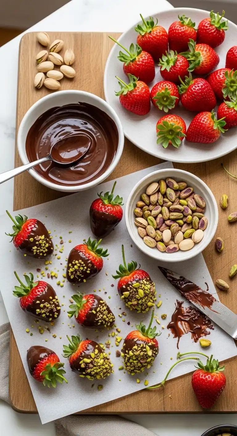 Chocolate Dipped Strawberries with Pistachio 5 Chocolate Dipped Strawberries 4
