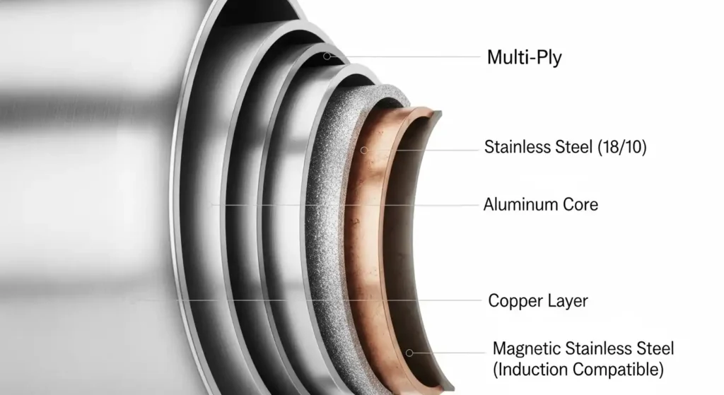 Demeyere vs All-Clad: Which Premium Cookware Is Right for Your Kitchen? 4 _Close-up of stainless steel cookware