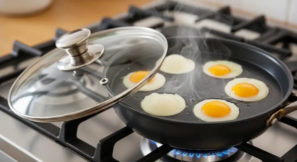 How to Use an Egg Poacher Pan: A Simple Guide for Perfect Eggs Every Time 3 Eggs steaming inside egg poacher pan