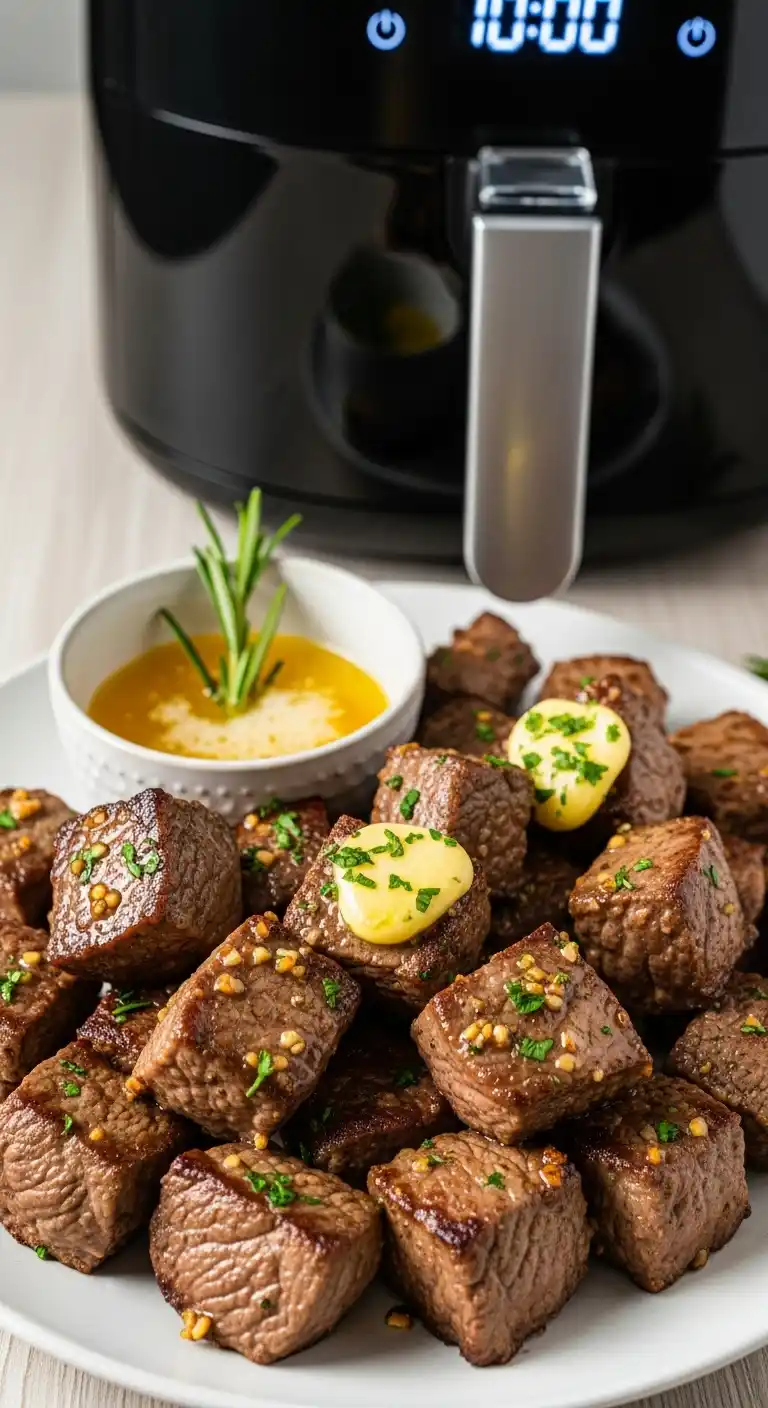 5 Best Air Fryer Beef Recipes to Try This Week (Big Flavor, Minimal Effort!) 2 Garlic Butter Air Fryer Steak Bites1