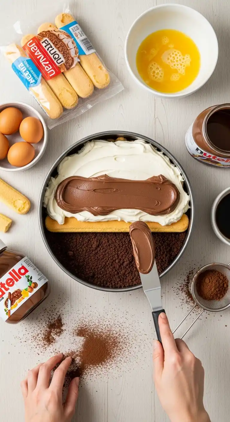 Easy Nutella Tiramisu Layer Cake Delight 3 Nutella Tiramisu Layer Cake 2