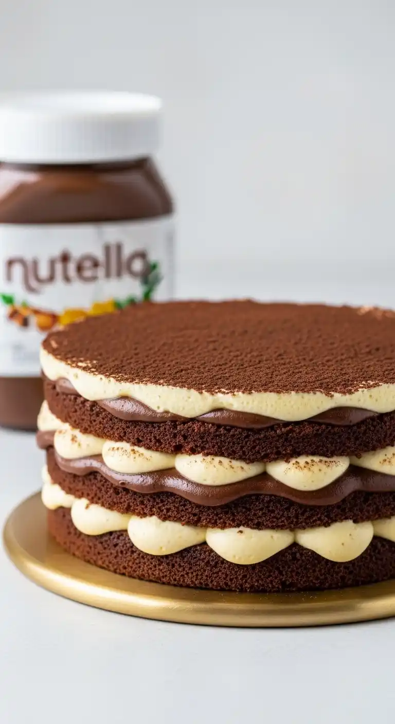 Easy Nutella Tiramisu Layer Cake Delight 5 Nutella Tiramisu Layer Cake 4