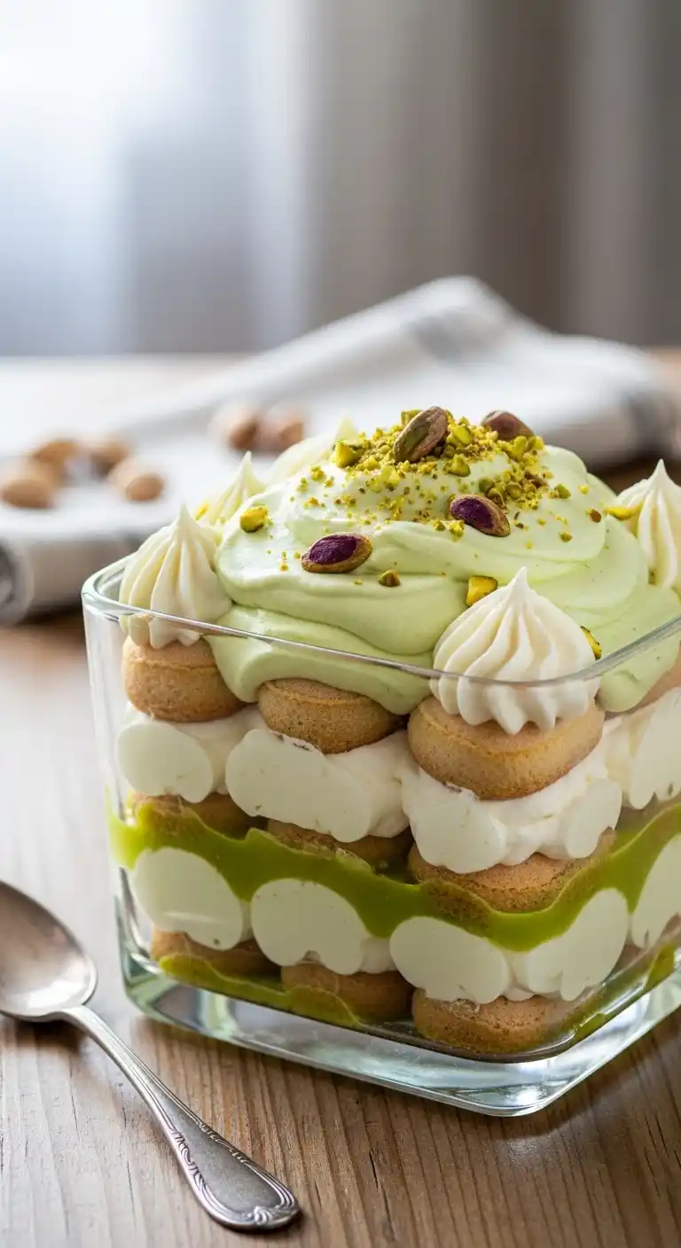 Creamy Pistachio Tiramisu with Fluffy Whipped Layers 4 Pistachio Tiramisu 3