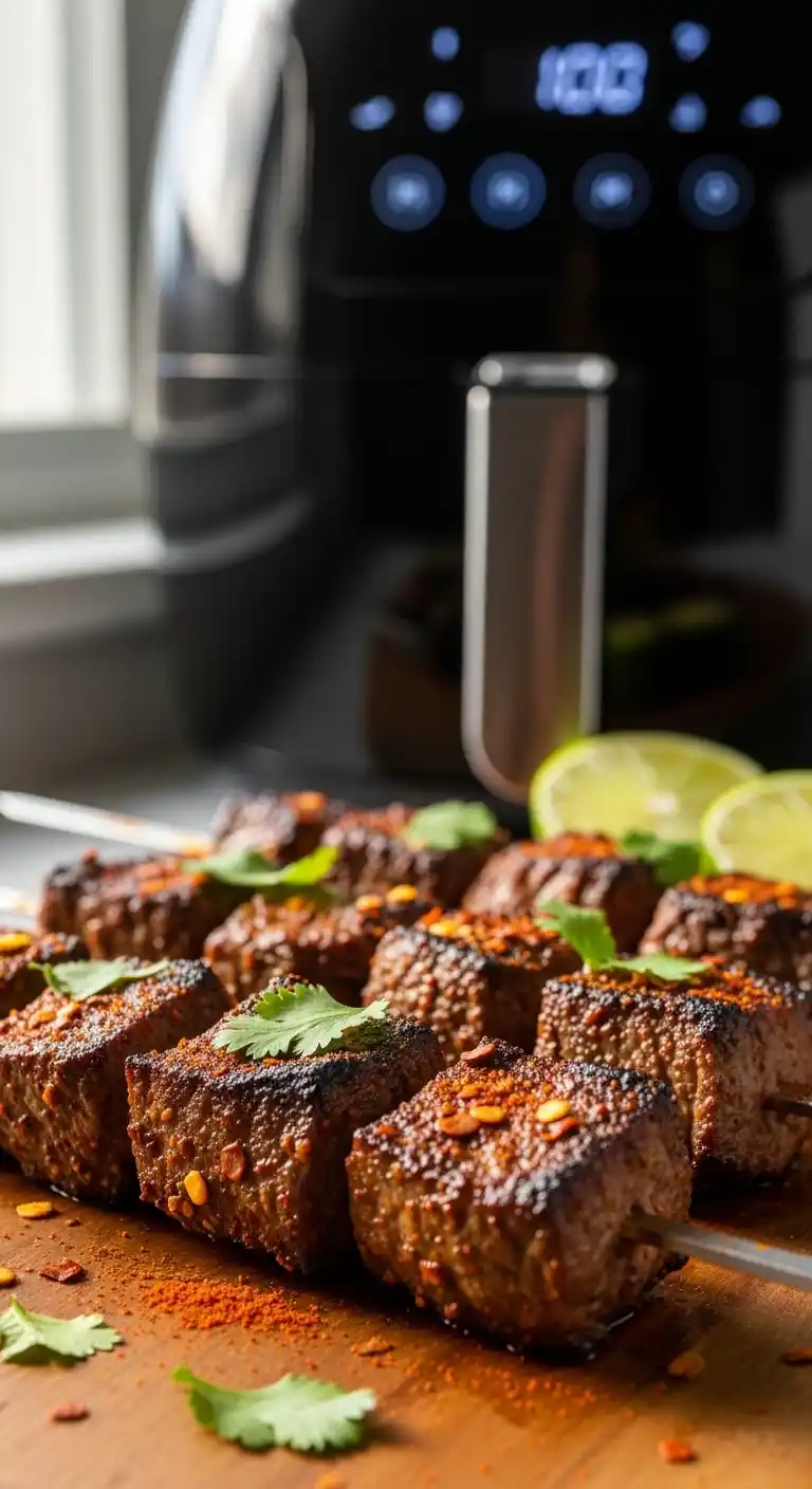 5 Best Air Fryer Beef Recipes to Try This Week (Big Flavor, Minimal Effort!) 4 Spicy Air Fryer Beef Skewers