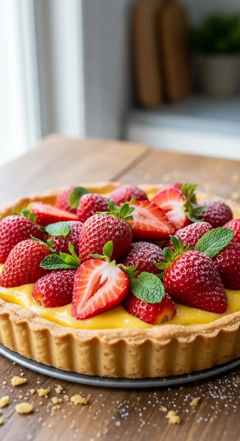 Fresh Strawberry Lemon Tart with a Hint of Mint 4 Strawberry Lemon Tart 2
