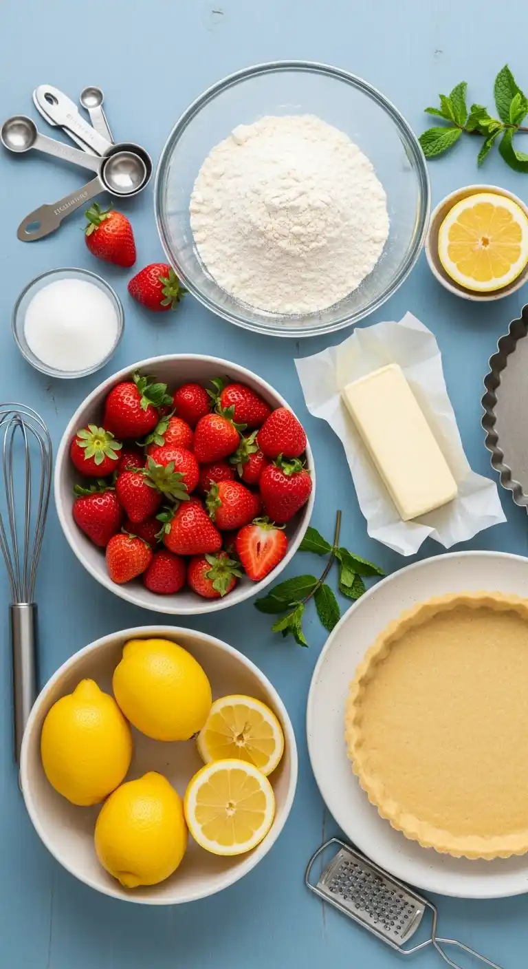 Fresh Strawberry Lemon Tart with a Hint of Mint 3 Strawberry Lemon Tart 3