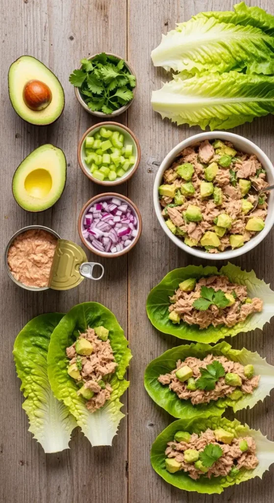 Irresistible Avocado Tuna Salad Lettuce Wraps Quick Lunch 3 avocado tuna salad lettuce wraps2
