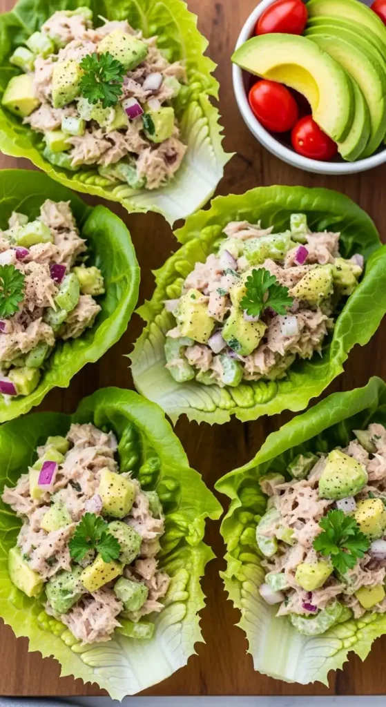 Irresistible Avocado Tuna Salad Lettuce Wraps Quick Lunch 4 avocado tuna salad lettuce wraps4