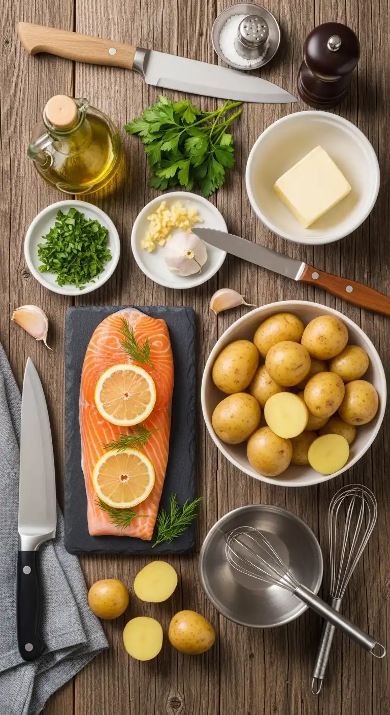 Baked Salmon with Garlic Butter Potatoes – Easy Dinner 3 baked salmon with garlic butter potatoes 2