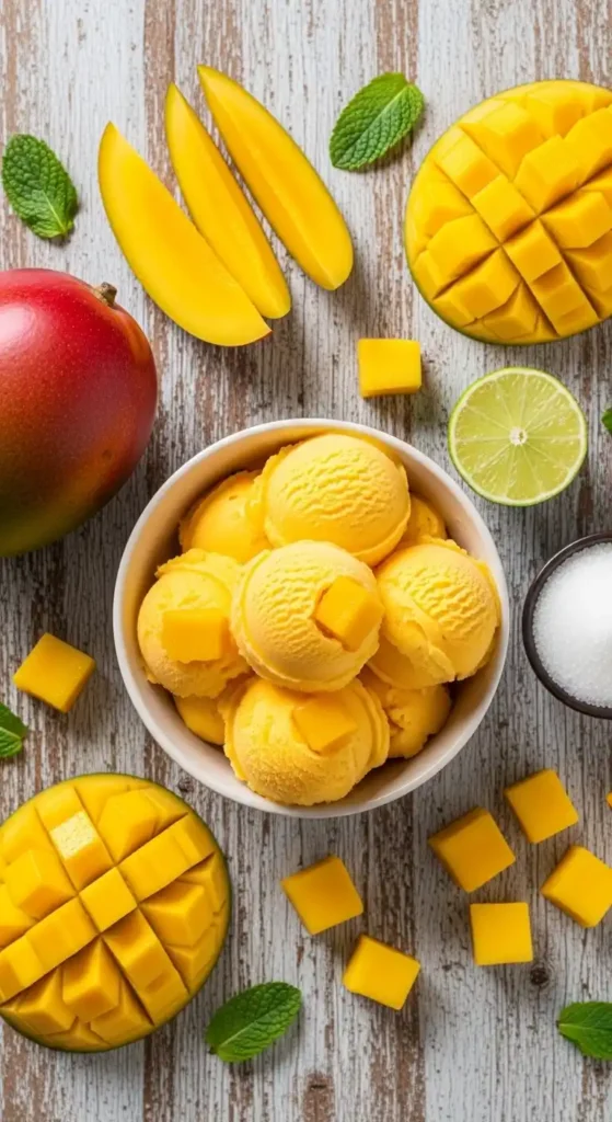 Mango Sorbet Recipe: Summer in a Scoop 3 mango sorbet2