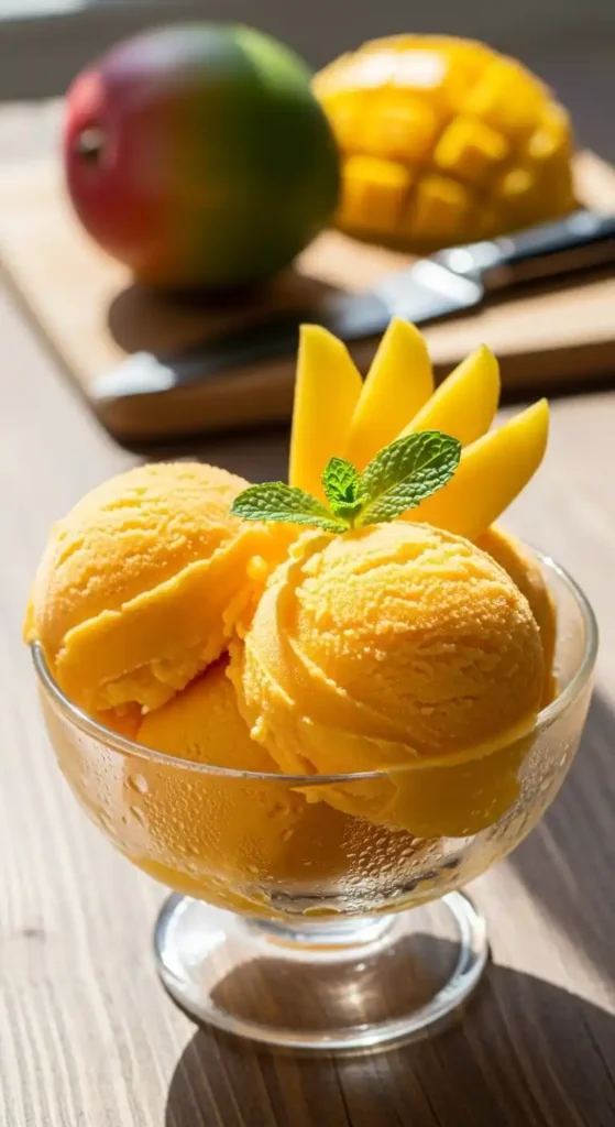 Mango Sorbet Recipe: Summer in a Scoop 4 mango sorbet3