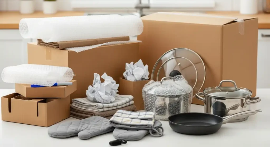 How to Pack Pots and Pans (Without Losing Your Mind or Your Lids) 2 packing matrials