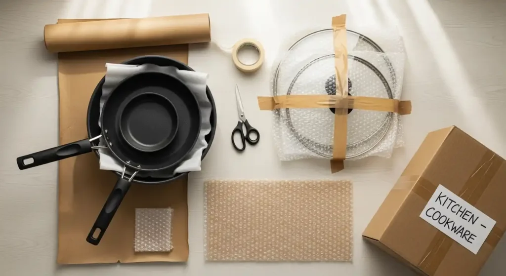 How to Pack Pots and Pans (Without Losing Your Mind or Your Lids) 3 pots and pans unpack